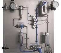Figure 1. This sampling system includes sensors for pressure, temperature and flow. Figure 1. This sampling system includes sensors for pressure, temperature and flow.