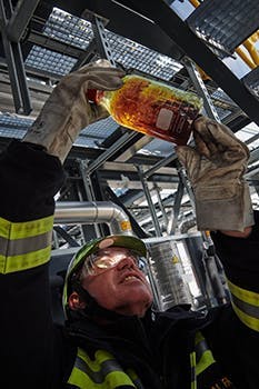 Figure 3. Unit started up in 2018 can produce 100 L/hr of synthetic crude. Source: OMV. Figure 3. Unit started up in 2018 can produce 100 L/hr of synthetic crude. Source: OMV.