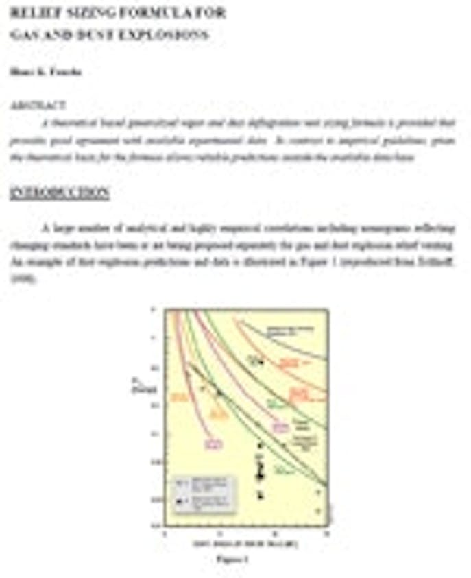 Gas And Dust Explosions Relief Sizing Formula Chemical Processing