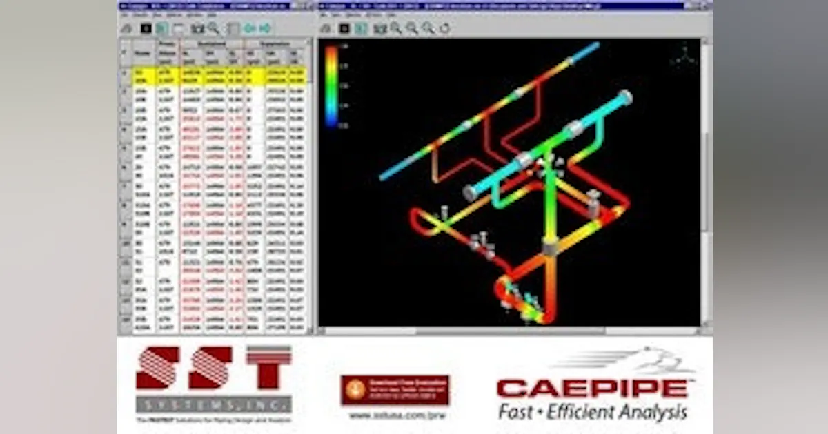 Design & Simulation | SST Updates CAEPIPE Pipe Stress Software | Chemical Processing | Chemical ...