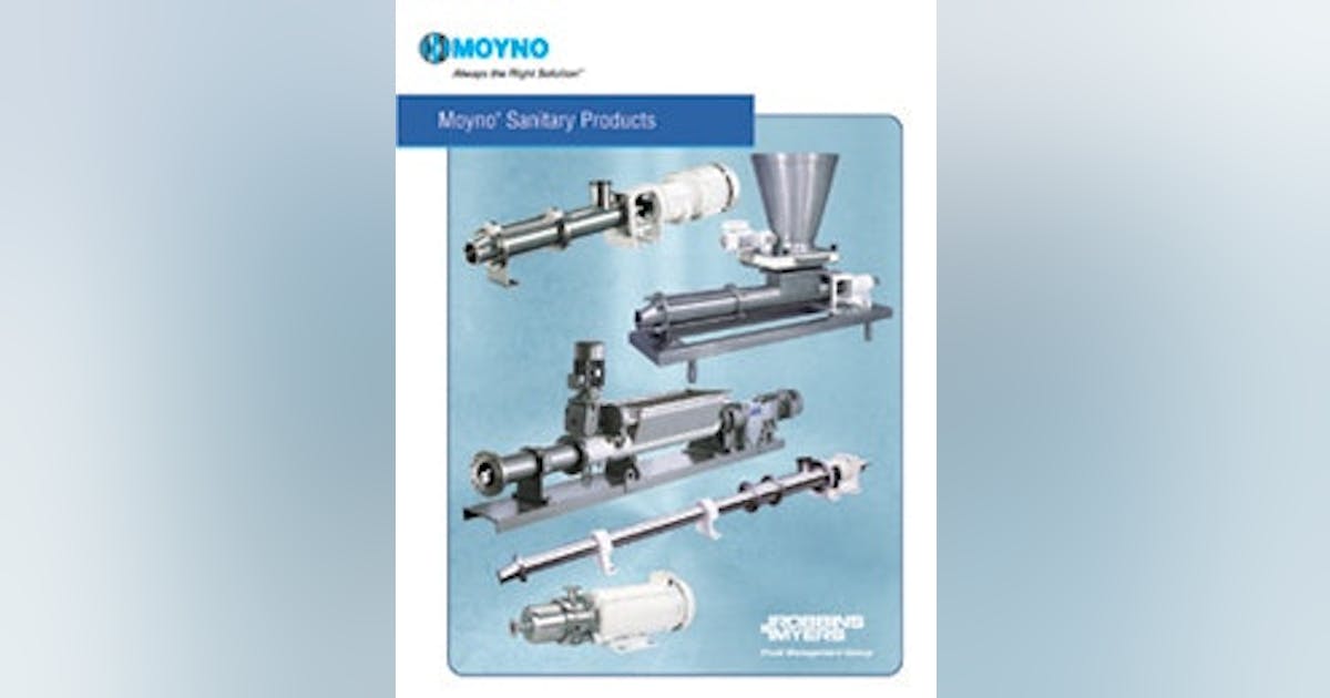 Pumps New Brochure Describes Entire Moyno Sanitary Products Line