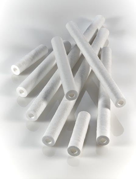 Figure 1. The LOFTREX Nylon filter cartridge product range includes a variety of lengths and pore sizes. In its production processes, Levaco uses filter cartridges with a retention rating of 100 &micro;m.