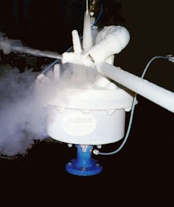 Liquid-nitrogen-cooled, methylene chloride vent condenser cooling to -60 degrees F for 95% reclamation