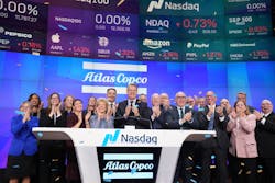 Atlas Copco marked its 150-year anniversary by ringing the opening bell as Nasdaq on Feb. 21. Atlas Copco marked its 150-year anniversary by ringing the opening bell as Nasdaq on Feb. 21.