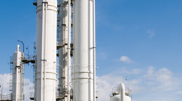 Figure 1. Distillation columns at the Eneos Materials chemical plant in Japan lacked automation control.