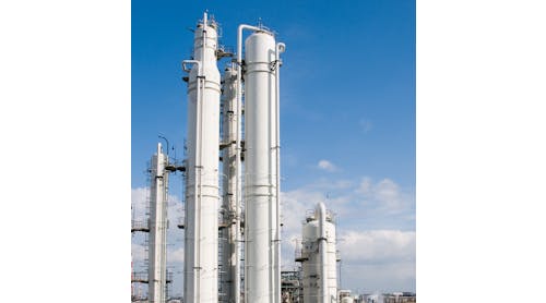 Figure 1. Distillation columns at the Eneos Materials chemical plant in Japan lacked automation control.
