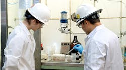 An experienced operator trains a co-op how to test materials for corrosivity or fouling potentials that could result in loss of containment or process upsets. This testing process aligns with key principles of sustainability, including minimization, substitution and simplification. An experienced operator trains a co-op how to test materials for corrosivity or fouling potentials that could result in loss of containment or process upsets. This testing process aligns with key principles of sustainability, including minimization, substitution and simplification.