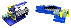 Figure 1: A pin mixer (left) and pugmill mixer (right) offer homogeneous blending for different materials and applications.