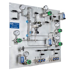 Figure 2. Adding modern gas pressure control panels to existing gas distribution systems allows maintenance technicians to more easily access components that need to be repaired or replaced. Figure 2. Adding modern gas pressure control panels to existing gas distribution systems allows maintenance technicians to more easily access components that need to be repaired or replaced.