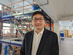 Figure 1. Professor Jin Xuan in the Fluor pilot plant at the University of Surrey, England. Figure 1. Professor Jin Xuan in the Fluor pilot plant at the University of Surrey, England.