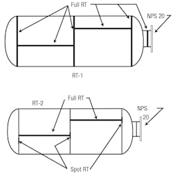 Figure 2. RT-2, which uses both full and spot X-raying, can enable savings in materials and fabrication. Figure 2. RT-2, which uses both full and spot X-raying, can enable savings in materials and fabrication.