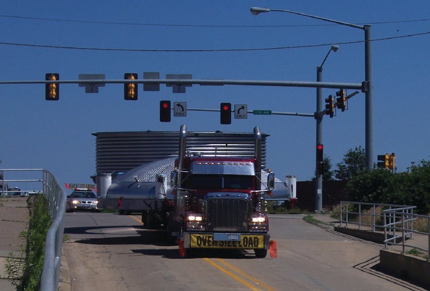 Figure 1. This wide load represents only one section of a large vessel that will require field assembly.