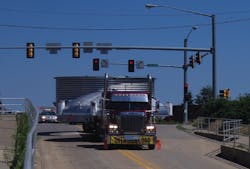 Figure 1. This wide load represents only one section of a large vessel that will require field assembly. Figure 1. This wide load represents only one section of a large vessel that will require field assembly.