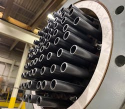 Figure 1. PPS-GR tubes in a shell and tube heat exchanger are designed to resist corrosion. Figure 1. PPS-GR tubes in a shell and tube heat exchanger are designed to resist corrosion.