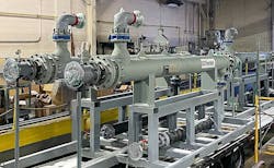 Figure 2. These three completed heat exchangers feature PPS-GR tubes. Figure 2. These three completed heat exchangers feature PPS-GR tubes.