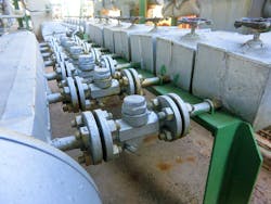 Row of steam traps Row of steam traps