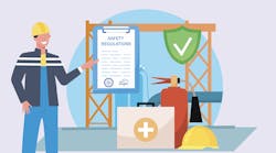 Graphic representation of engineer and safety regulations Graphic representation of engineer and safety regulations