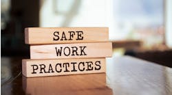 Blocks with the words safe work practices