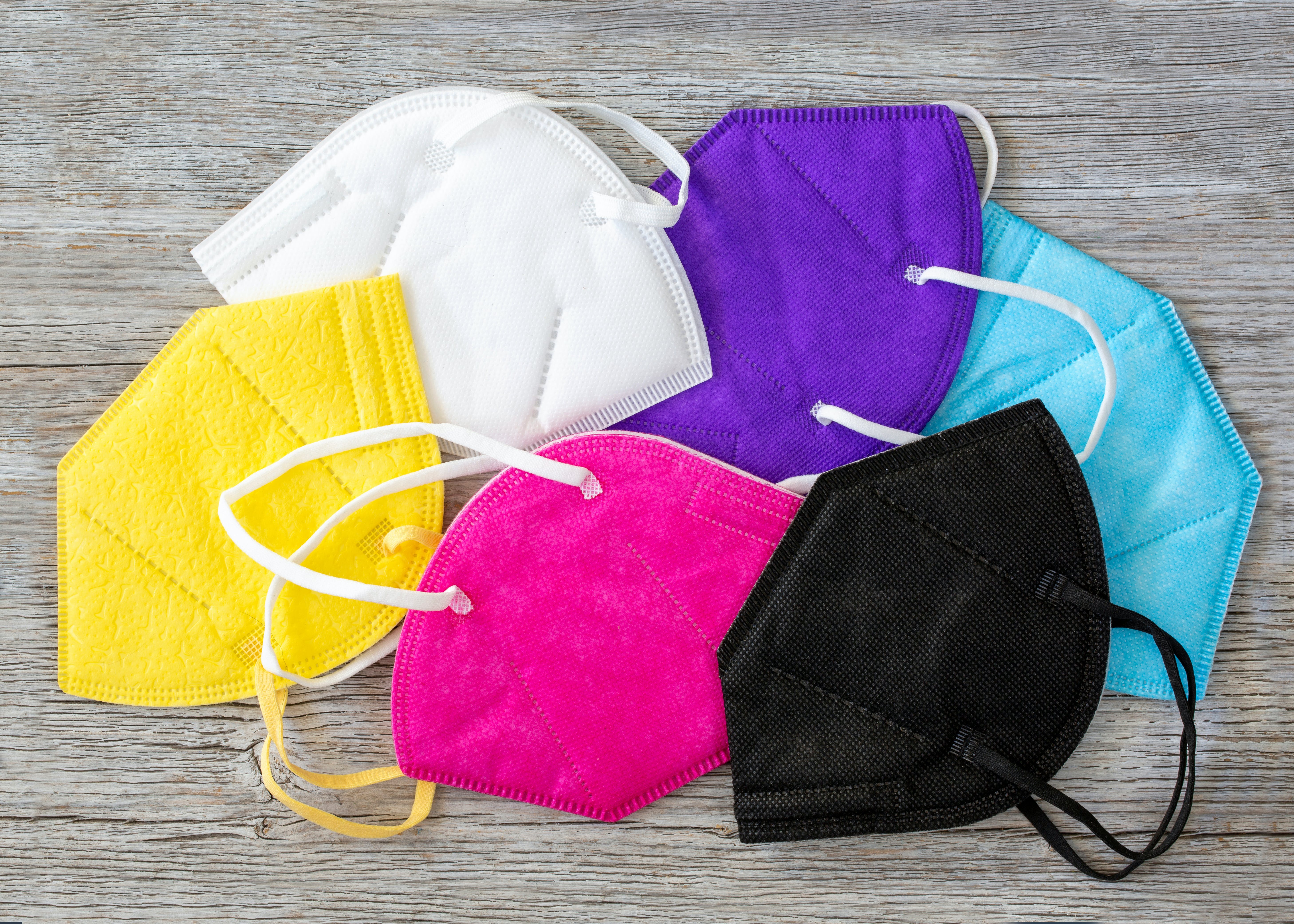 Colorful array of face masks