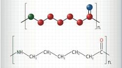 Nylon 6 or polycaprolactam polymer molecule.