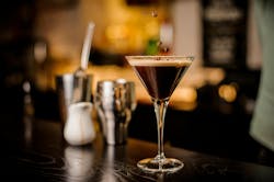 Milk washing an espresso martini Milk washing an espresso martini