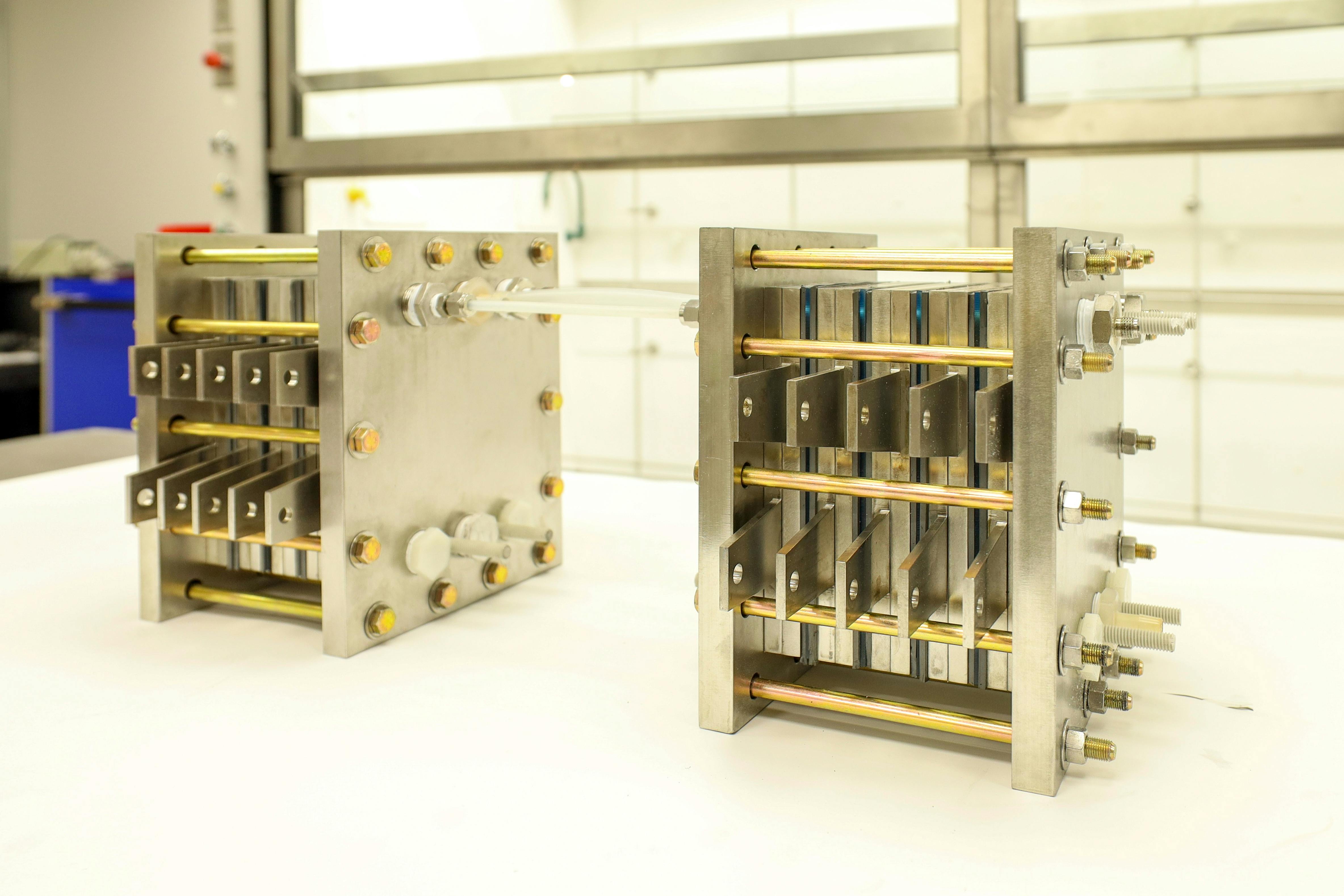 Figure 1. The two-step system for carbon dioxide (CO2) electrolysis works by converting CO2 into carbon monoxide (CO), then processing CO into multi-carbon products such as ethylene and acetate.