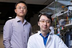 Rice University researchers Haotian Wang (left) and Feng-Yang Chen say they have discovered a new reactor system could decarbonize ammonia production and treat nitrate-contaminated water. Rice University researchers Haotian Wang (left) and Feng-Yang Chen say they have discovered a new reactor system could decarbonize ammonia production and treat nitrate-contaminated water.