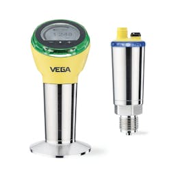 VEGABAR 28 and 38 are universal pressure transmitters with ceramic measuring cells for measurement of gases, vapors and liquids up to 130 °C. The optional universal connection for hygienic adapters ensures reduced installation effort and leaner stock keeping. VEGABAR 28 and 38 are universal pressure transmitters with ceramic measuring cells for measurement of gases, vapors and liquids up to 130 °C. The optional universal connection for hygienic adapters ensures reduced installation effort and leaner stock keeping.