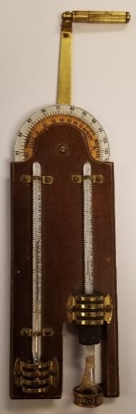 Figure 4. Illustration of a vintage sling psychrometer. Figure 4. Illustration of a vintage sling psychrometer.