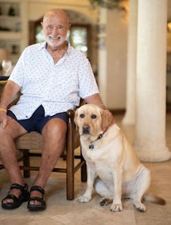 Richard Ross, former president of Charles Ross & Son Co. posing with a family pet. Richard Ross, former president of Charles Ross & Son Co. posing with a family pet.