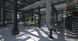 Figure 1. Yokogawa has developed VR simulations that operators can use remotely, allowing trainees to feel like they are in the plant while in the classroom. Figure 1. Yokogawa has developed VR simulations that operators can use remotely, allowing trainees to feel like they are in the plant while in the classroom.