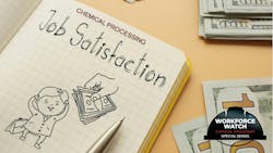 Chemical Processing Job Satisfaction Salary Survey notebook with drawn image of someone happy to be receiving money Chemical Processing Job Satisfaction Salary Survey notebook with drawn image of someone happy to be receiving money