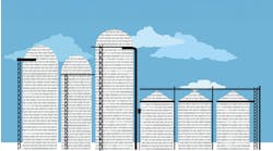 Data silo filled with computer code Data silo filled with computer code