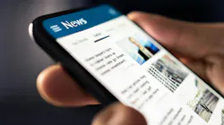 News displayed on smart phone