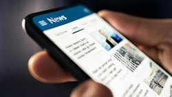 News displayed on smart phone News displayed on smart phone