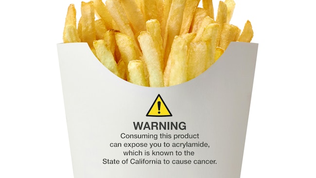 Prop 65 warning on French Fries