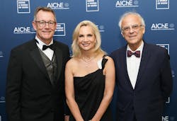Honorees at AIChE’s 2024 “Inspiring the Power of Good” Gala included (from left): Michael Heinz, Chairman and Member of the Board of Directors at BASF Corporation; Lori J. Ryerkerk, Chairman, Chief Executive Officer and President of Celanese Corporation; and Gregory Stephanopoulos, the Willard Henry Dow Professor in Chemical Engineering at the Massachusetts Institute of Technology. Honorees at AIChE’s 2024 “Inspiring the Power of Good” Gala included (from left): Michael Heinz, Chairman and Member of the Board of Directors at BASF Corporation; Lori J. Ryerkerk, Chairman, Chief Executive Officer and President of Celanese Corporation; and Gregory Stephanopoulos, the Willard Henry Dow Professor in Chemical Engineering at the Massachusetts Institute of Technology.