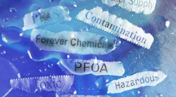 PFAS Forever Chemicals newspaper headlines and water drops