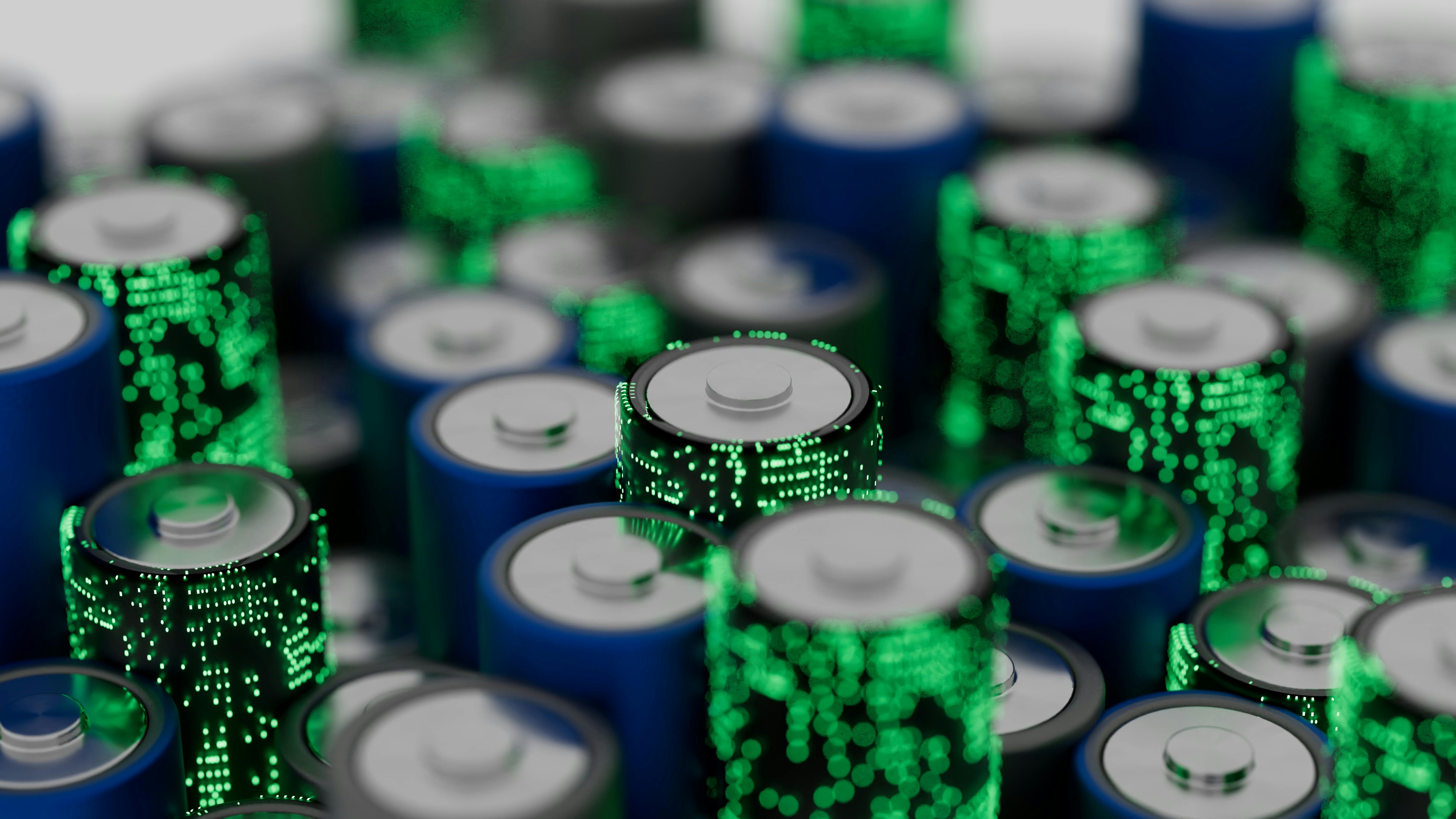 Battery renewable energy innovation EV lithium 3d illustration