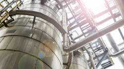 bottom view of the distillation columns of the oil and gas industry bottom view of the distillation columns of the oil and gas industry