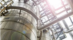 bottom view of the distillation columns of the oil and gas industry bottom view of the distillation columns of the oil and gas industry