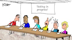 Jerry King Cartoon of engineers testing skills Jerry King Cartoon of engineers testing skills