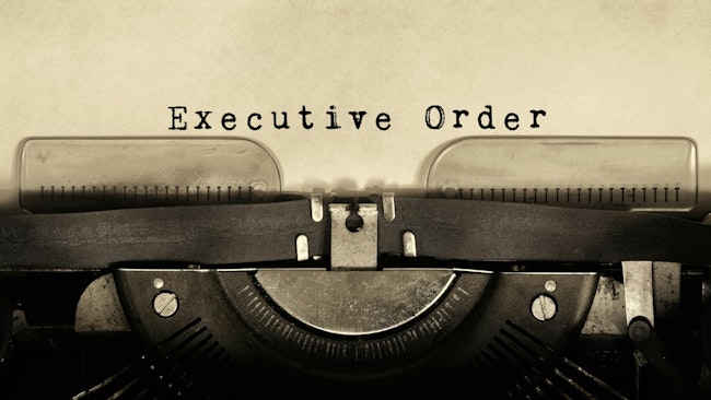 typewriter with text executive order