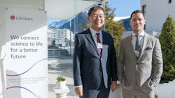 Hak Cheol Shin (left) Vice Chairman and CEO of LG Chem and Charlie Tan (right), CEO of the Global Impact Coalition at the World Economic Forum Annual Meeting Hak Cheol Shin (left) Vice Chairman and CEO of LG Chem and Charlie Tan (right), CEO of the Global Impact Coalition at the World Economic Forum Annual Meeting