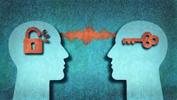 image of 2 heads facing each other with one head with a lock and the other head with the key image of 2 heads facing each other with one head with a lock and the other head with the key