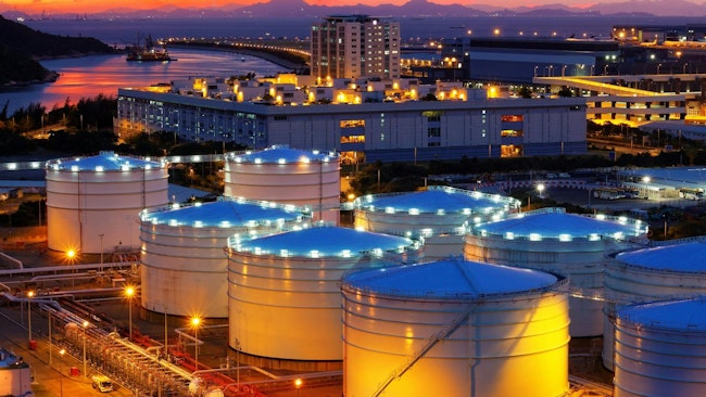Oil tanks at sunset , hongkong tung chung