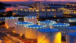 Oil tanks at sunset , hongkong tung chung Oil tanks at sunset , hongkong tung chung