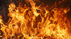 fire, flames on black background