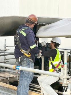 Reinstallation of an axial flow fan Reinstallation of an axial flow fan