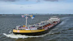 BASF shallow draft vessel on water